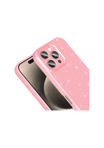 More Tr Apple Uyumlu iPhone 16 Pro Max Kılıf Kamera Korumalı Simli Lüks Mtr Koton Kapak - Siyah