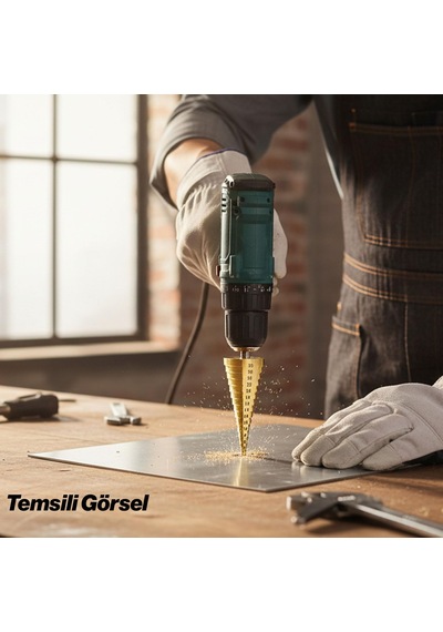 Kademeli Matkap Ucu 4-32 Mm Metal Ahşap Plastik Delme Aparatı Profesyonel Kullanım Uzun Ömürlü