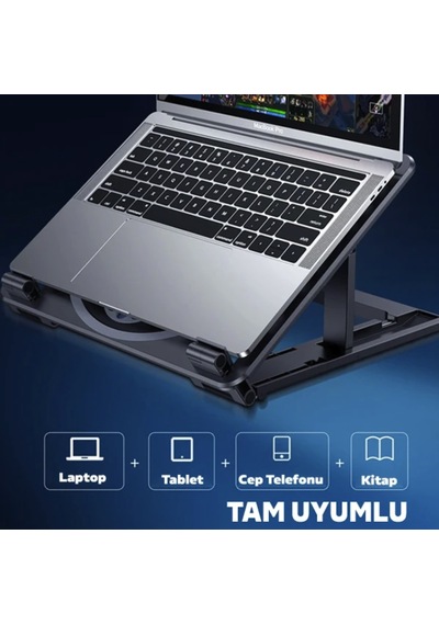 Çift Fanlı Turbo Notebook Soğutucu 2 Fanlı Yükseklik Ayarlı Soğutuculu Stand Yükseltici