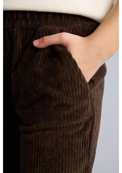 Defacto Kız Çocuk Wide Leg Fitilli Kadife Pantolon E8295a825wnbn304 Kahve-bn304