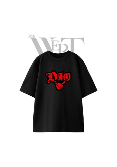 Thewert Dio Rock Hand Tasarım Baskılı Ünisex Siyah Oversize T-shirt