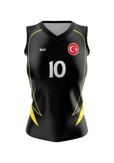 Acr Giyim Voleybol Forması Model 721 - Kişiye Özel İsim Ve Numara Yazılabilir, Dijital Baskı Tasarım Tek Üst Sarı