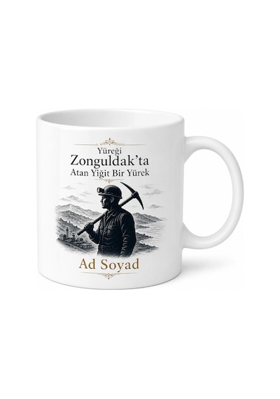 Zonguldaklı Hemşehriye Özel İsimli Baskılı Kupa Bardak Hediye Beyaz / Çok Renkli