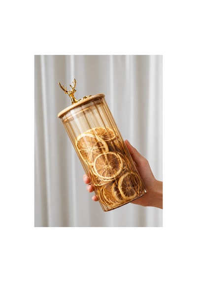 3'lü Bambu Geyik Kapaklı Vakumlu Borosilikat Set Cam 1100ml-950ml-780ml Bordo