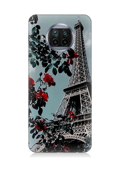 Xiaomi Mi 10t Lite Uyumlu Eyfel Kulesi Ve Çiçek Desenli Silikon Kılıf