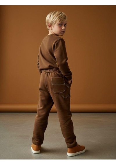 Zekids Erkek Çocuk Pamuklu Arkası Cep Detaylı Beli Lastikli Eşofman Altı-16628 Kahverengi Zekids Erkek Çocuk Pamuklu Arkası Cep Detaylı Beli Lastikli Eşofman Altı-16628 Kahverengi