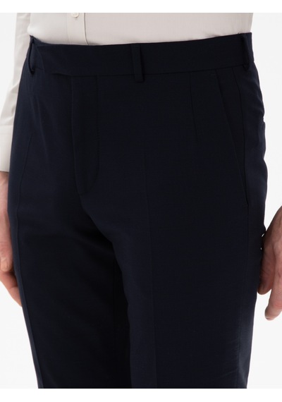Cacharel Lacivert Slim Fit Yün Karışımlı Klasik Pantolon