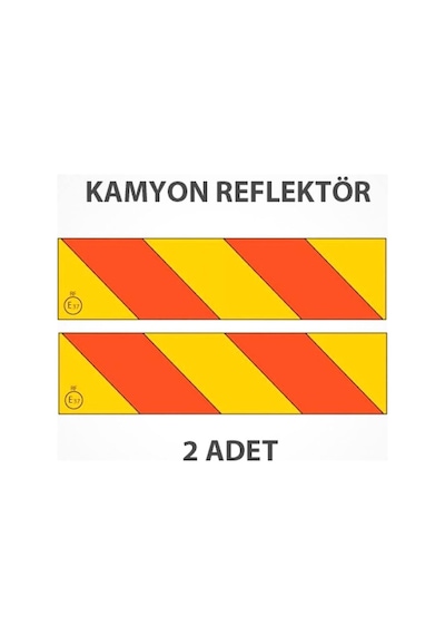 Kamyon Arka Reflektör Saç Levha Takım 2 Adet Kırmızı Sarı Reflektif İşaret Levhası Evimdeyokyok
