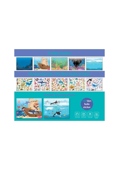 Lino Tekrar Tekrar Kullanılabilen Sticker Pad Okyanus Canlıları Ls-601