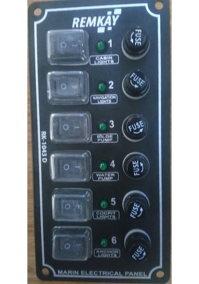 Tekne Sigorta Paneli 6'Li. Cam Sigortali. Dikey Model