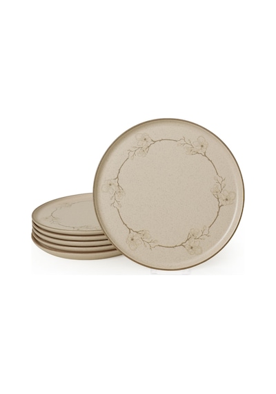 Keramika Taupe Bloom Nordıc Servis Tabağı 28 Cm 6 Adet 22528 Krem