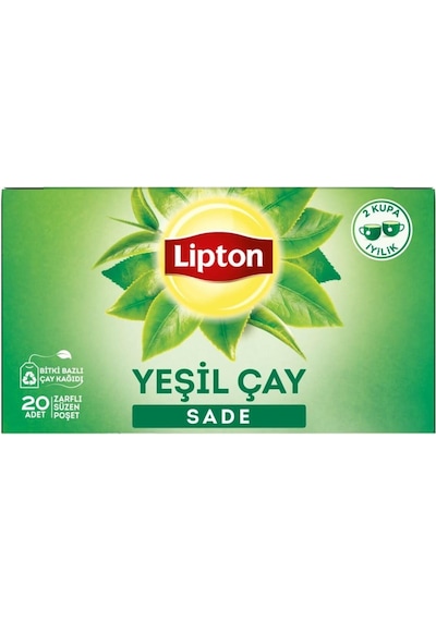 Lipton Sade Bardak Süzen Poşet Yeşil Çay 20'li Paket