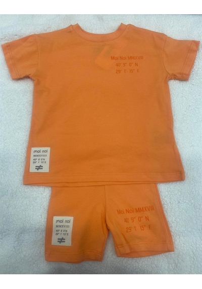Moi Noi Baby Moi Noi 2li Takım Şortlu Basic Turuncu-9113 Turuncu