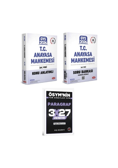 Data 2026 Gys Tc Anayasa Mahkemesi Şef, Vhki Konu + Soru+ Evp Akademi Paragraf