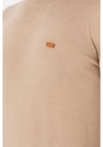 U.S. Polo Assn. Erkek Slim Fit Bisiklet Yaka Kum Melanj Kazak 50297040-VR123