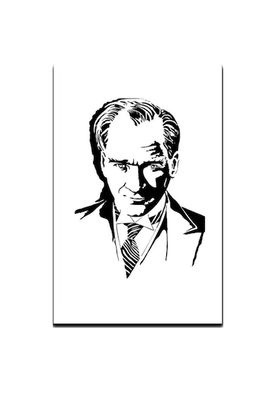 Atatürk Kara Kalem Portre 300X400CM Raşel Dijital Baskı Bayrak