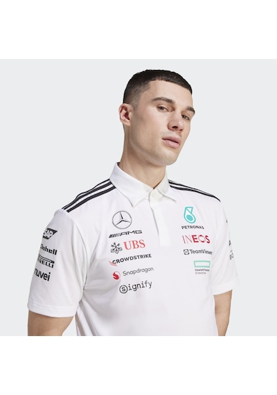 Adidas Mercedes Amg Petronas Formula One Team Erkek Beyaz Polo Tişört Jw0586 Beyaz