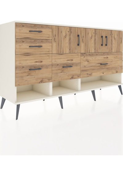 Hyperion Konsol 3 Raflı 5 Çekmeceli 3 Kapaklı 176x44x99 Aytaşı-ça Aytaşı-çam
