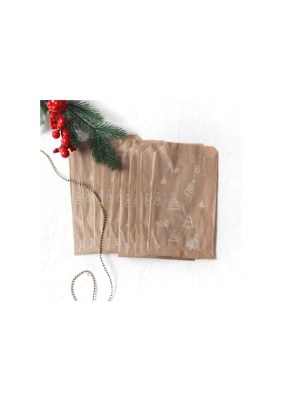 Çam Desenli Kese Kağıdı, Kraft 11x20-100 Adet