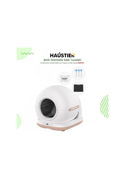 Haustier Cb001 Akıllı Otomatik Kedi Tuvaleti, App İle Uzaktan Kontrol, 75lt Hazne, 7lt Çöp Hazn