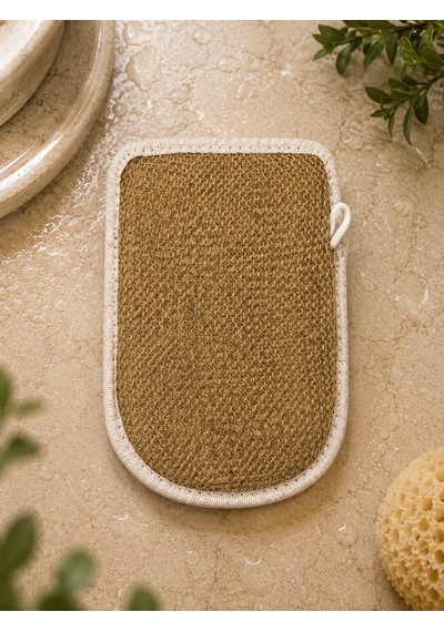 Çift Taraflı Eldiven Kabak Lifi 23x16 Cm Doğal Banyo Ve Peeling Lifi