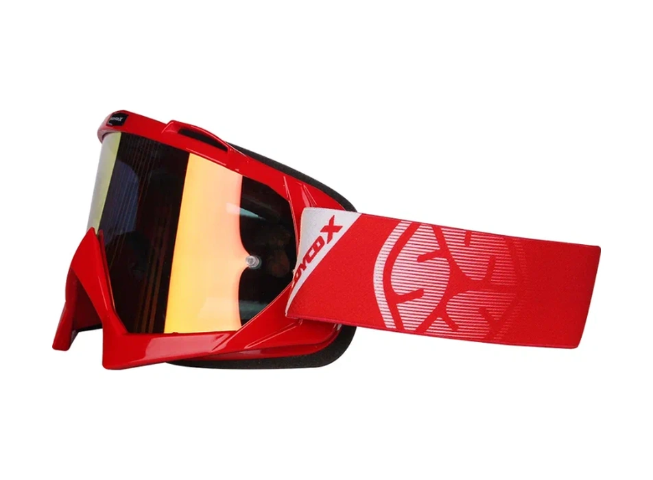 Motosiklet Cross Gözlüğü Lüx Mod Polikarbonat Lens Profesyonel Kross Gözlük Kırmızı