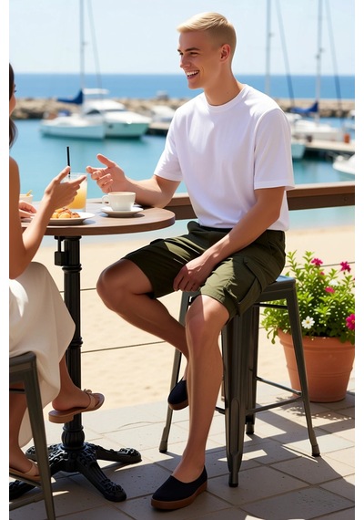 Benerly Erkek Şort Slim Fit Kargo Cepli Gabardin Dokuma Normal Bel Boru P Haki