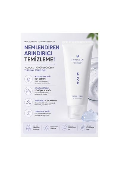 Defacto Mizon Hyalugen Gel To Foam Cleanser Nemlendirici Yüz Temizleyici Jel 100 ml H7720AXNS