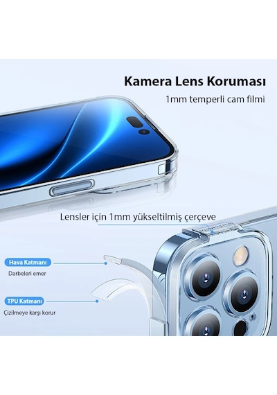 Baseus Simple Case İphone 14 Pro 6.1 Kamera Korumalı İnce Silikon Şeffaf Kılıf- 5775 Mh-hs5508-4777
