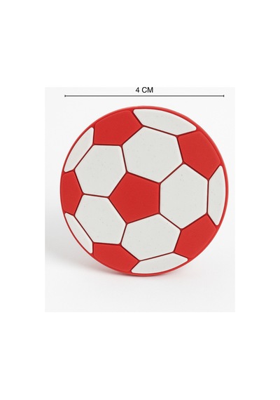 5 Adet Futbol Topu Çocuk Odası Mobilya Kulbu Seti - Polyester - Tek Vidalı Dolap Ve Çekmece Kulpları Kırmızı