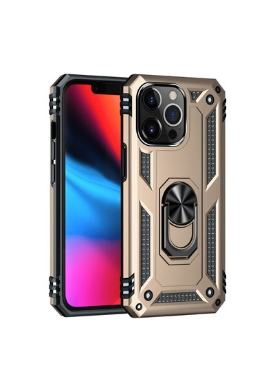 Apple İphone 13 Pro Kılıf Sofya Yüzüklü Silikon Kapak - Gold 0.2M-Çok Renkli