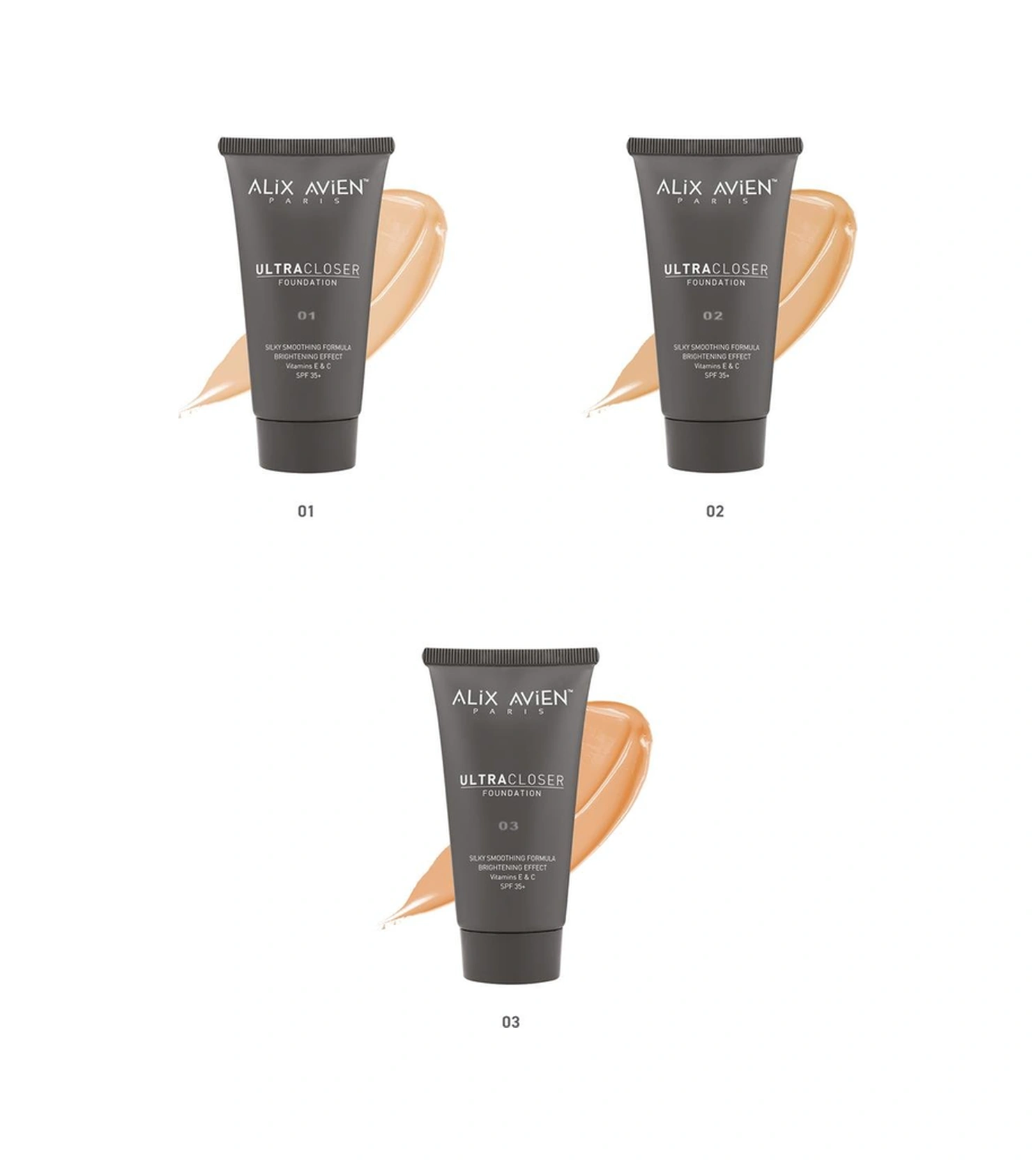 Alix Avien Ultra Kapatıcı Nemlendirici SPF35+ Faktör Ve E & C Vitaminli Fondöten Ultracloser Foundation 01