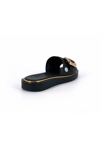 Mammamia D26yt-6055 Siyah Hakiki Deri Kadın Trendy Terlik