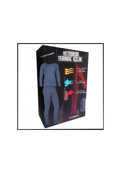 Uyguna-yakala Unisex - Lacivert Yetişkin Termal İçlik - 17001-l Lacivert