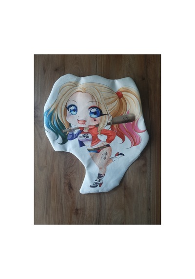 Ow Bag Harley Quinn Desenli Şekilli Tasarım Chibi Karakter Yastık Çok Renklı