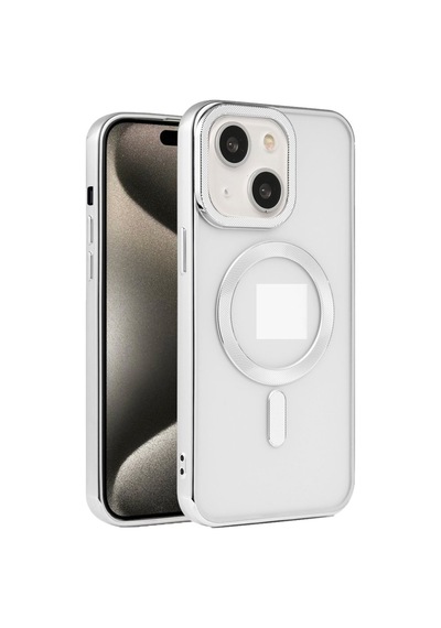 Apple Uyumlu iPhone 15 Kılıf Pütür Dizayn Magsafe Şeffaf Krns Case