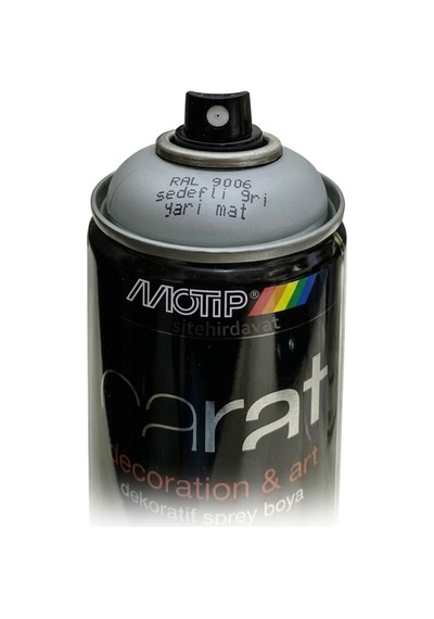 Motip Carat Ral 9006 Sprey Boya 400ml - Yarı Mat Sedefli Gri Çok Renkli