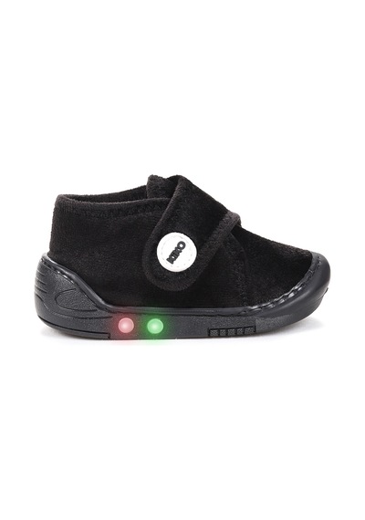 Kiko Kids Petri Günlük Işıklı Erkek Bebek Ev Okul Kreş Panduf Siyah Siyah