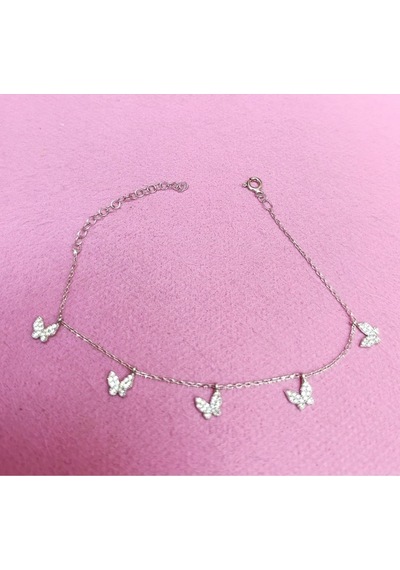 Oriental Kuyumculuk Jewellery Kelebek Gümüş Bileklik Beyaz