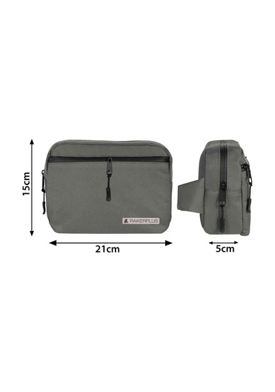 Rakerplus Gri Unisex Minimal 21x15x5 Cm Bel Ve Göğüs Çantası Natural