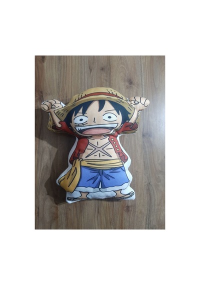 One Piece Monkey D Lufy Boydan Şekilli Tasarım Karakter Yastık Cok Renklı