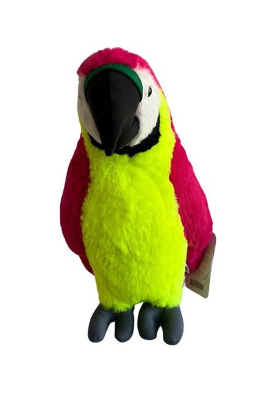 Peluş Papağan Sarı Kırmızı Renkli - Mavi Su Dünyası Sarı - Kırmızı