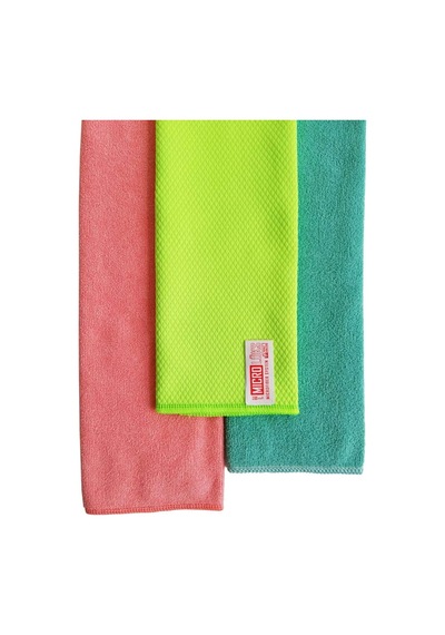 Microlüks Mikrofiber 3'lü Temizlik Bezi 2 Havlu + 1 Hamarat Bez 30cm X 34cm Belirtilmemiş