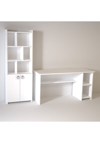 Kalenderdekor1 Kalender Dekor Avel Mayra 145 Cm Çalışma Masası Takımı Avlm01 Beyaz