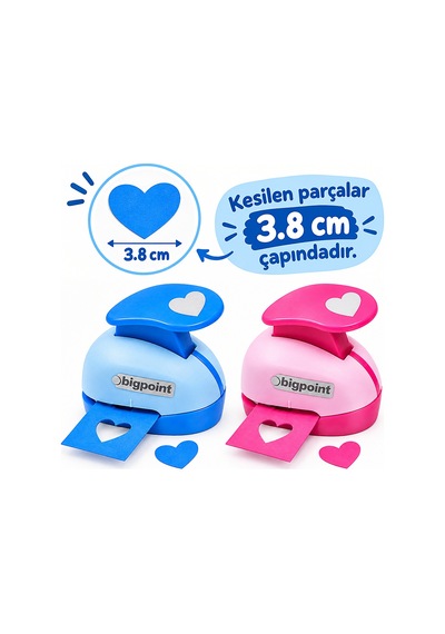 Bigpoint Şekilli Delgeç 3.8cm Kalp X 10 Adet Diger