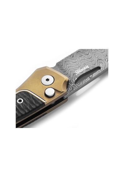 Lionsteel Twain Damascus - Bronze Titanium / Carbon Fiber Kamp Çakı Bronz