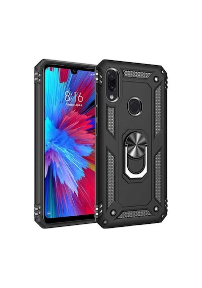 Xiaomi Redmi Note 7 Vega Tank Zirh Yüzüklü Standli Silikon Kilif 390648198