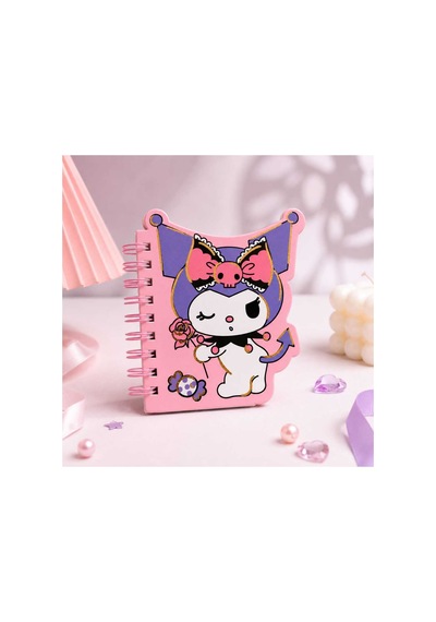 Sanrino Kuromi Spiralli Defter Çizgili Özel Kesim Mor Mini Boy 3 3