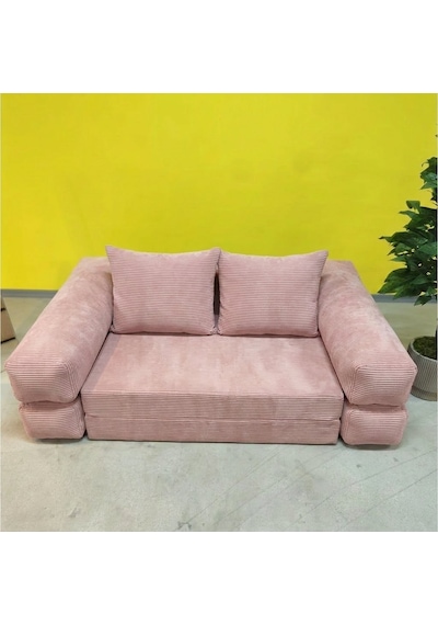 Katlanır Yatak Çok Fonksiyonlu Koltuk Pembe