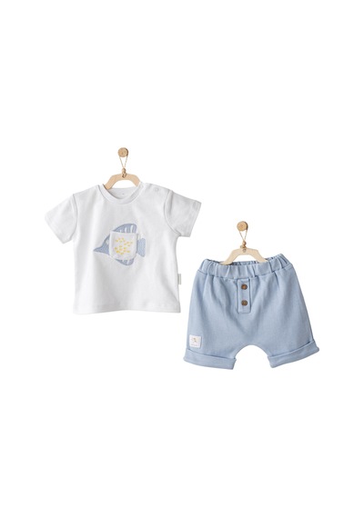 Andywawa Ac25608 Ocean İs My Happy Place 2'li Bebe Takım Blue